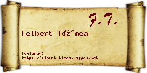 Felbert Tímea névjegykártya